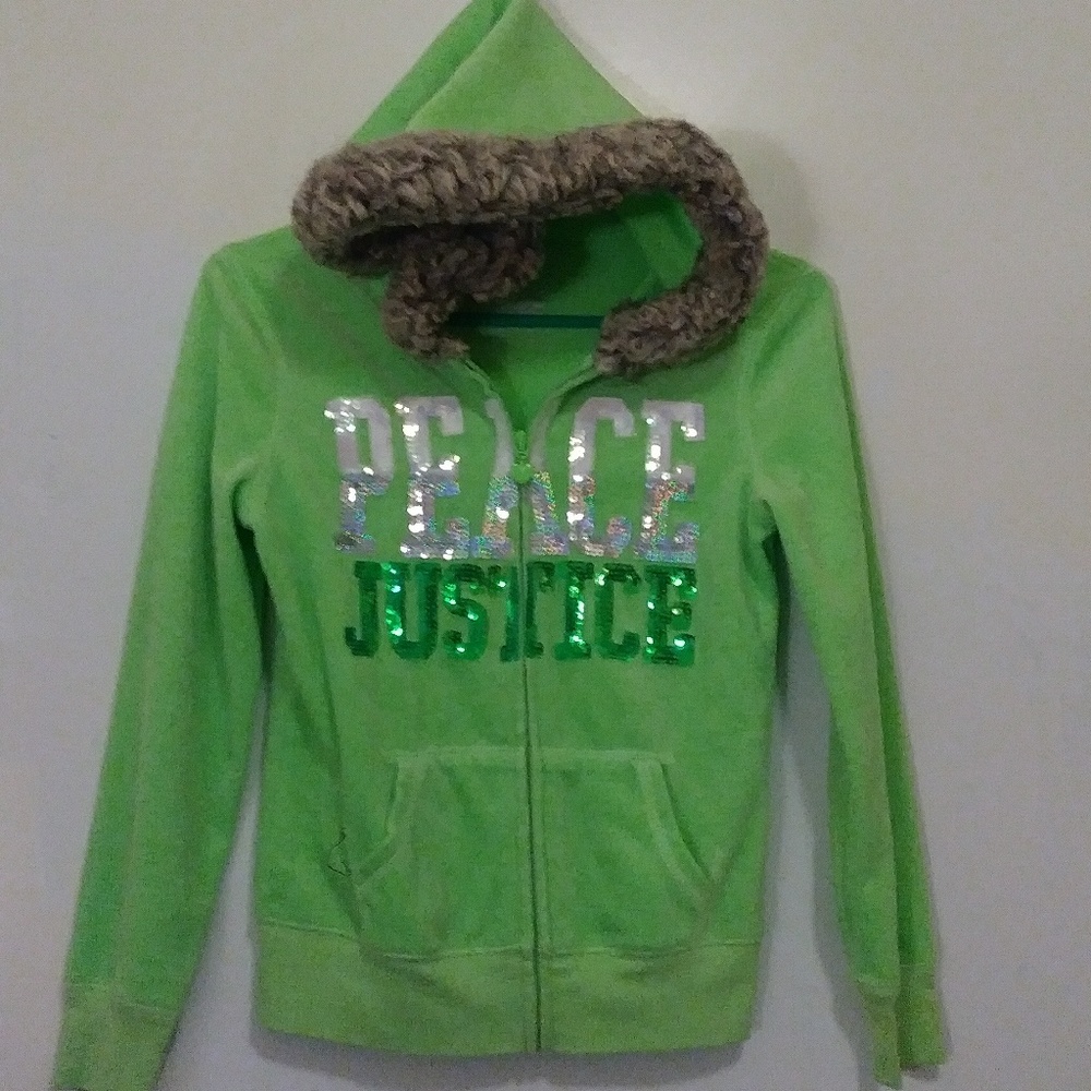 Girls mint Justice hoodie